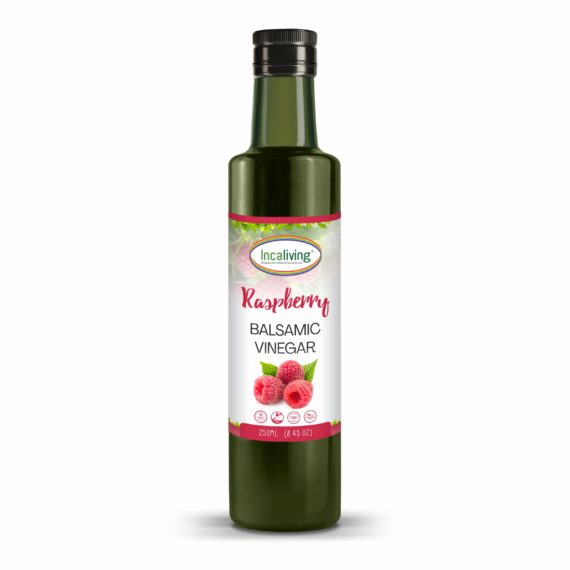 Glass bottle of Raspberry Balsamic Vinegar