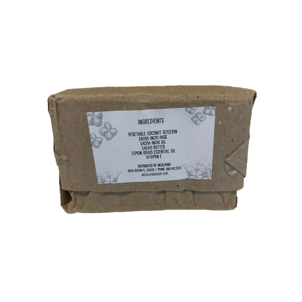 Incaliving Peru Pure Facial Soap 3.5 oz - back label with ingredients